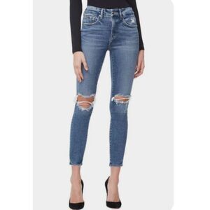 Good American Good Legs Crop Skinny Jeans Distressed Size 00/24